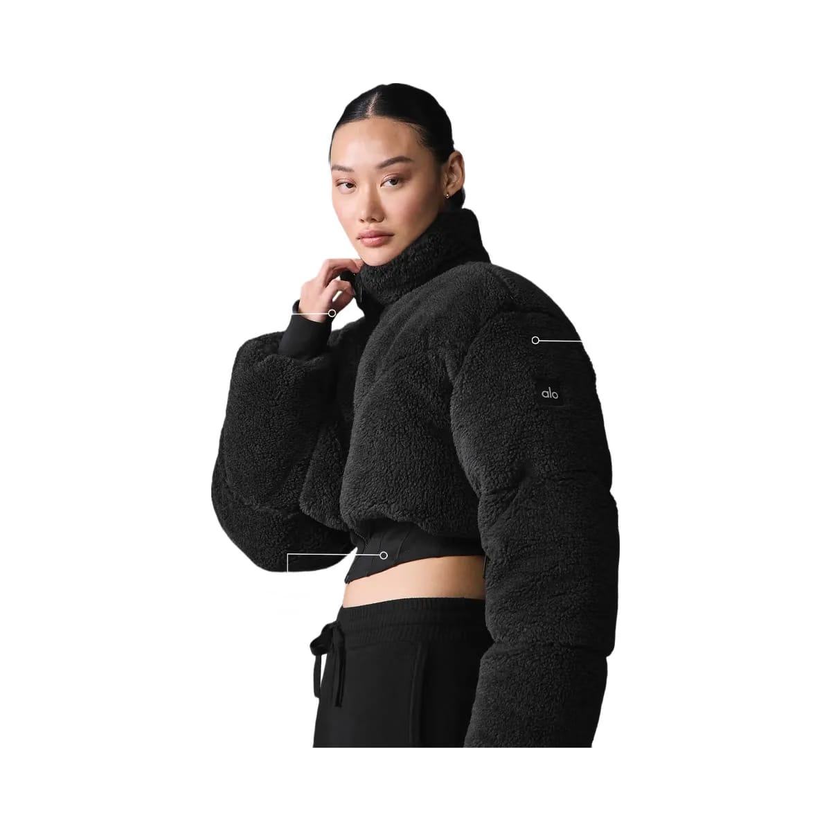 Alo Women's Sherpa Main Act Corset Puffer - Black