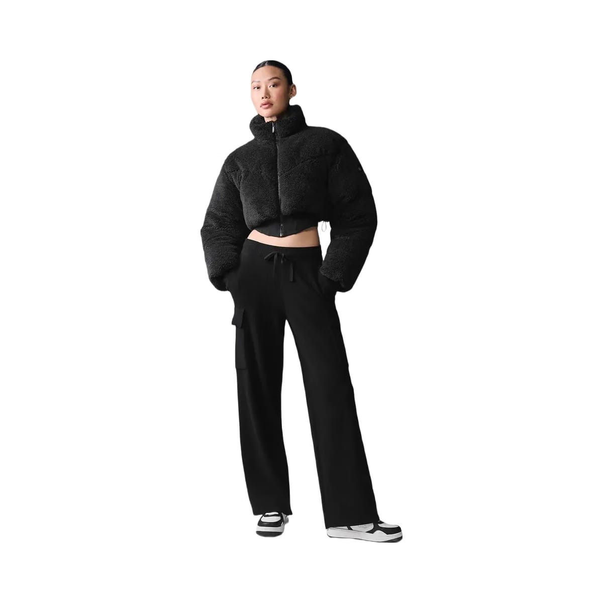 Alo Women's Sherpa Main Act Corset Puffer - Black