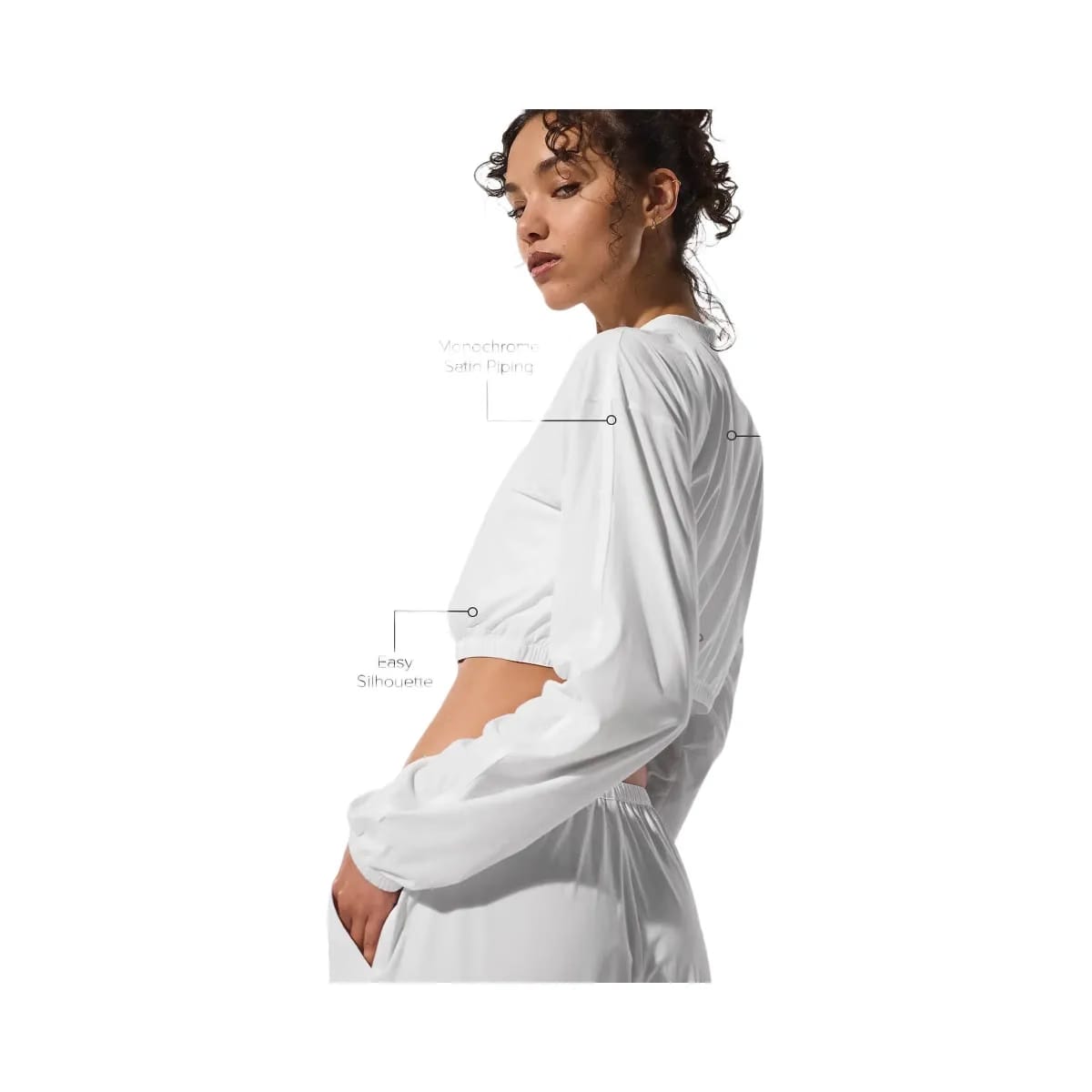 Alo Women's Cropped Breezy Full-Zip Cover Up - White