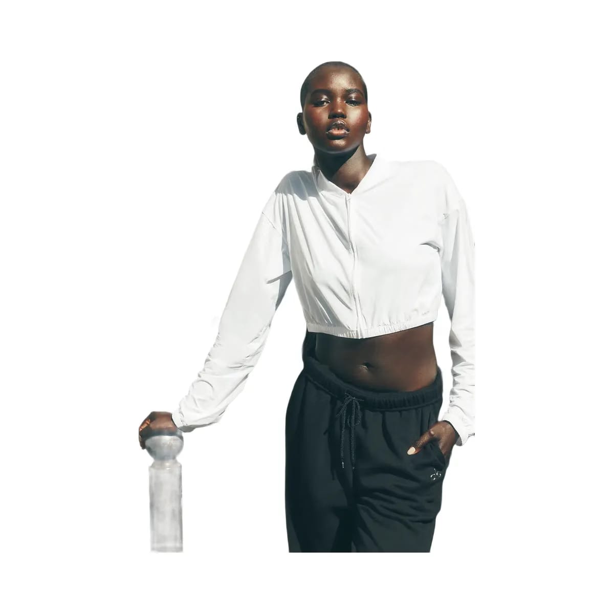 Alo Women's Cropped Breezy Full-Zip Cover Up - White