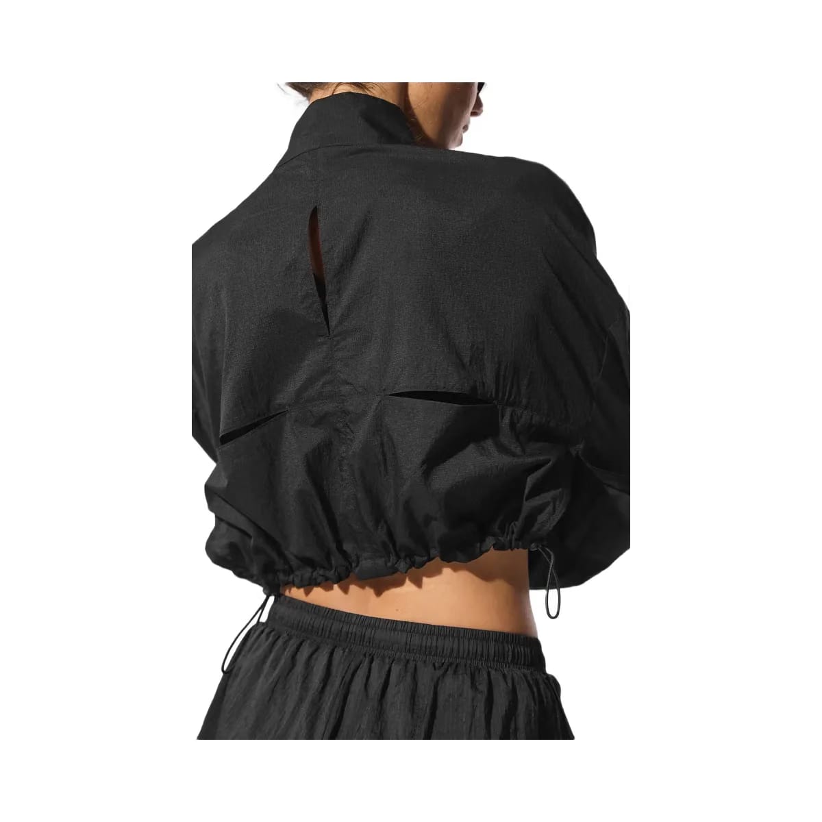 Alo Women's Cropped 1/4 Zip Aerial Pullover - Black