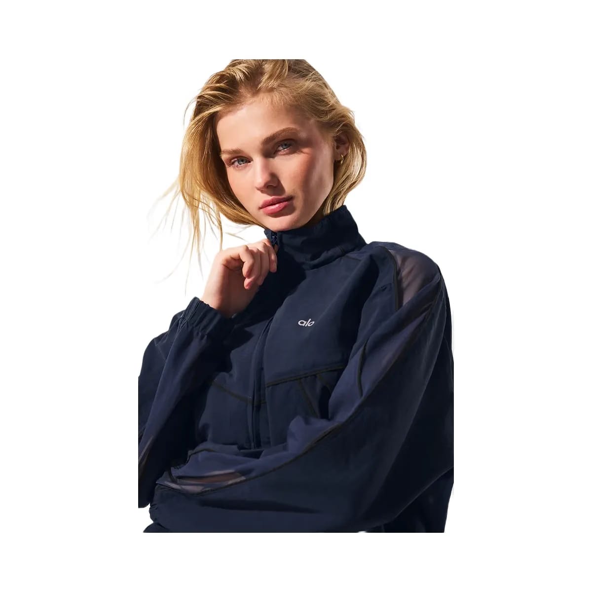 Alo Women's Origin Full-Zip Track Jacket - Navy/Black