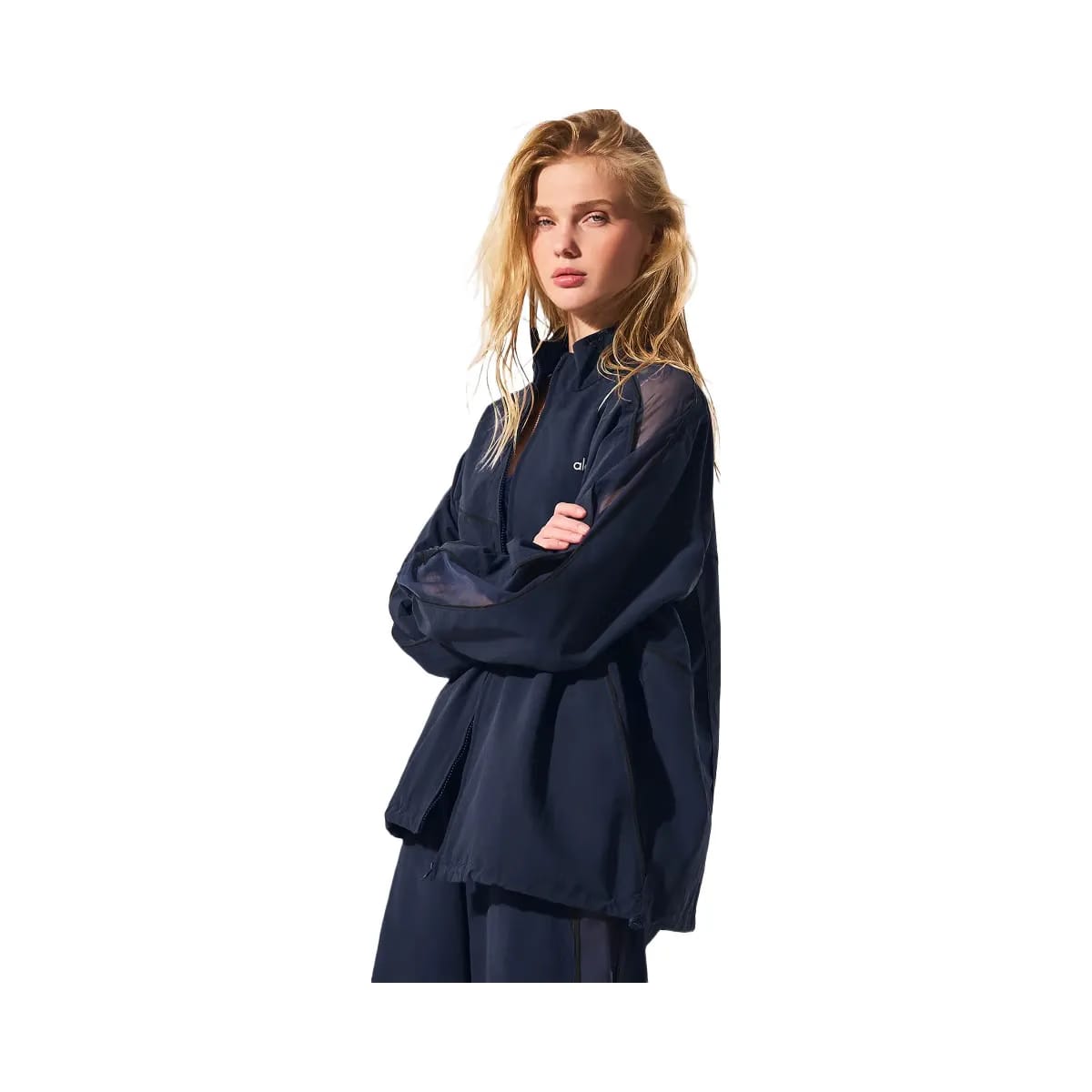 Alo Women's Origin Full-Zip Track Jacket - Navy/Black