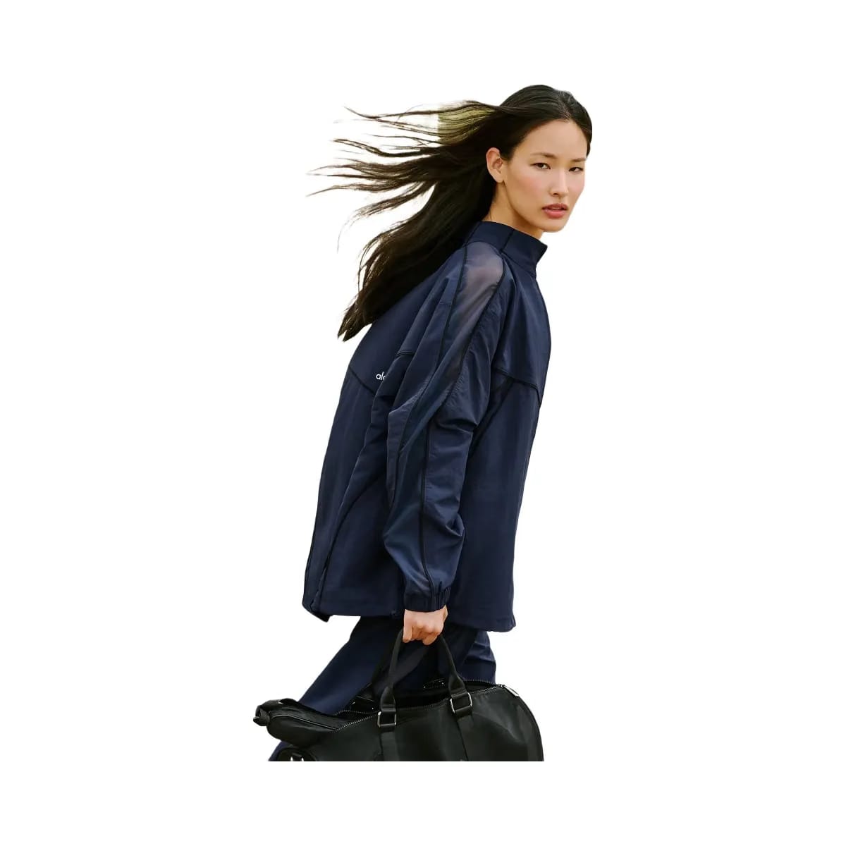 Alo Women's Origin Full-Zip Track Jacket - Navy/Black