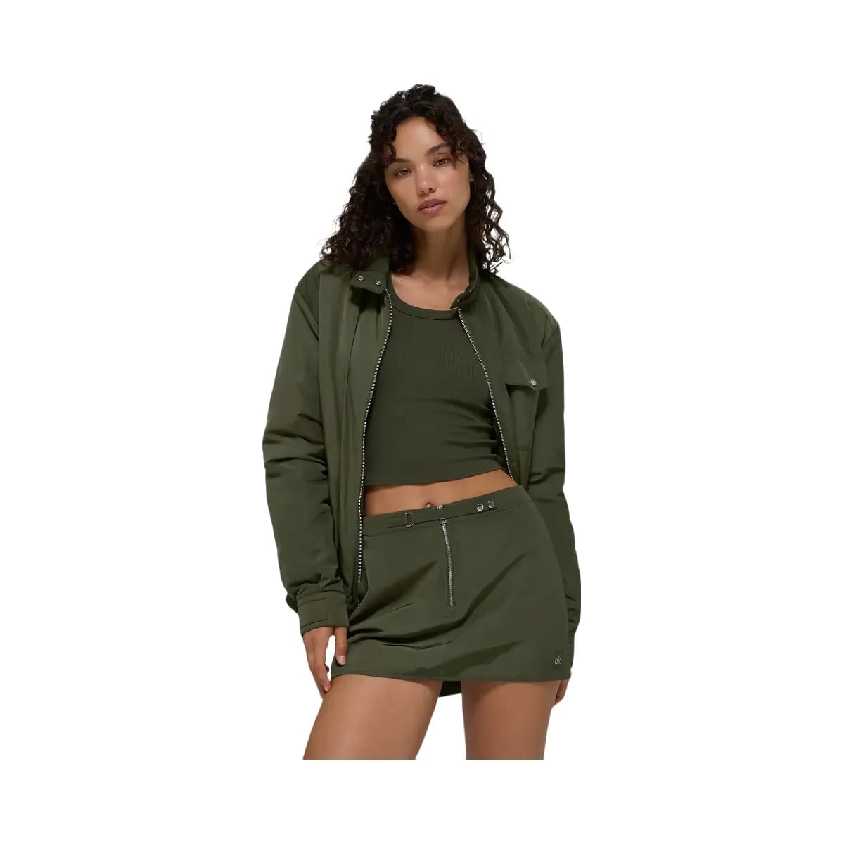 Alo Women's Work It Bomber - Green Olive