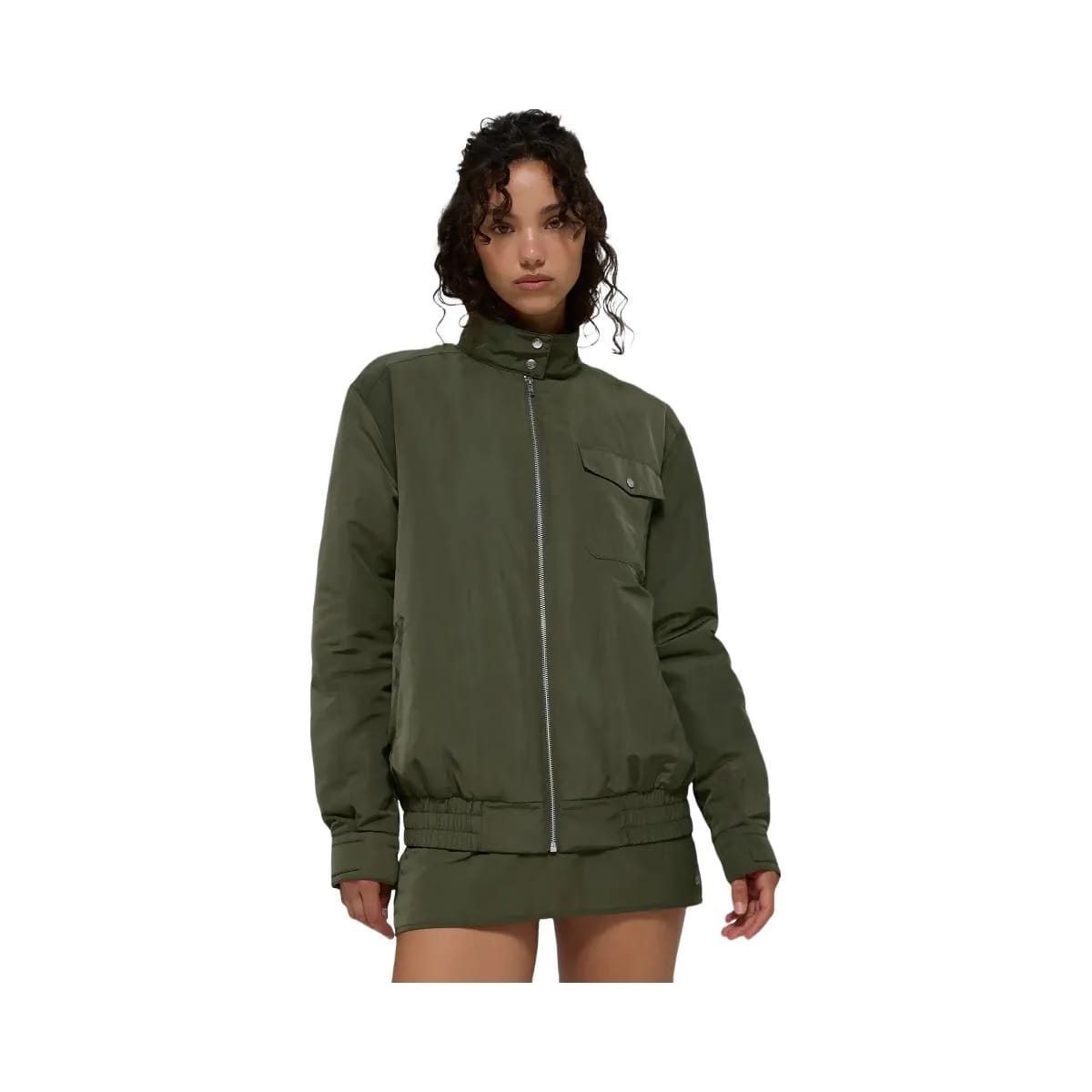 Alo Women's Work It Bomber - Green Olive