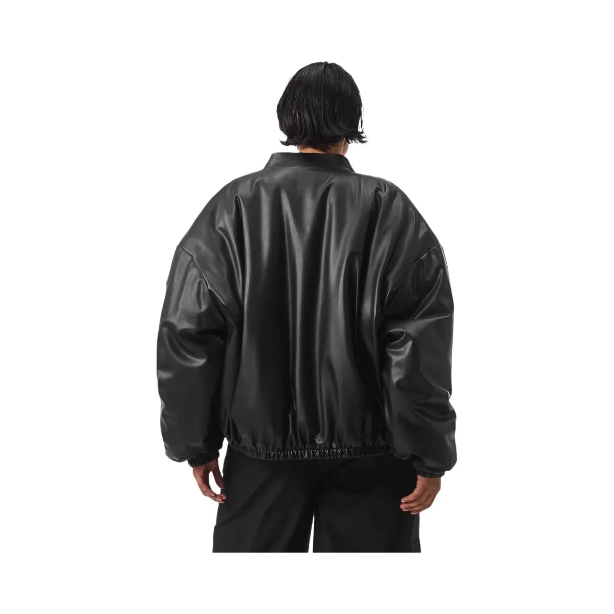 Alo Women's Faux Leather Premier Bomber - Black
