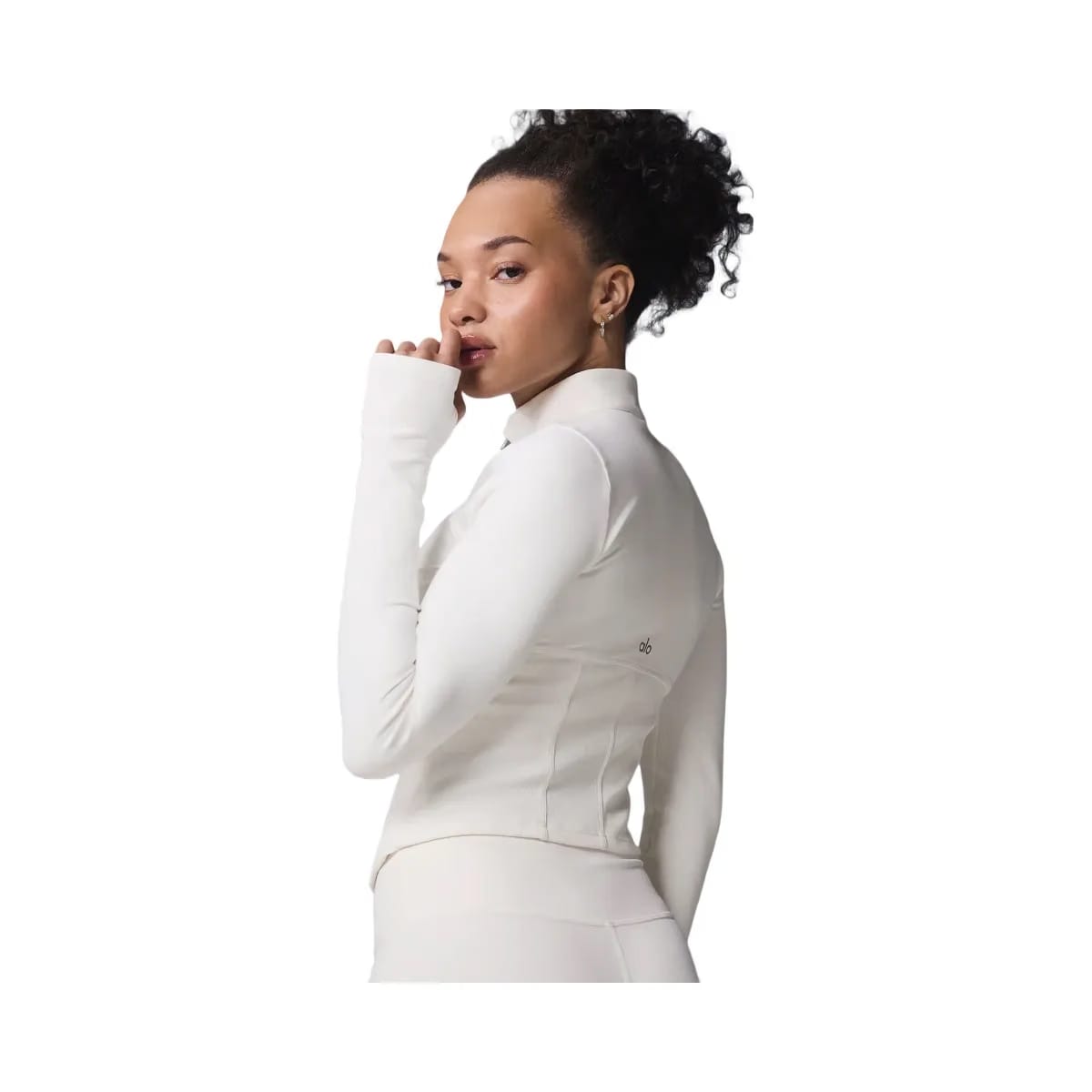 Alo Women's Airbrush Corset Full Zip Jacket - Ivory
