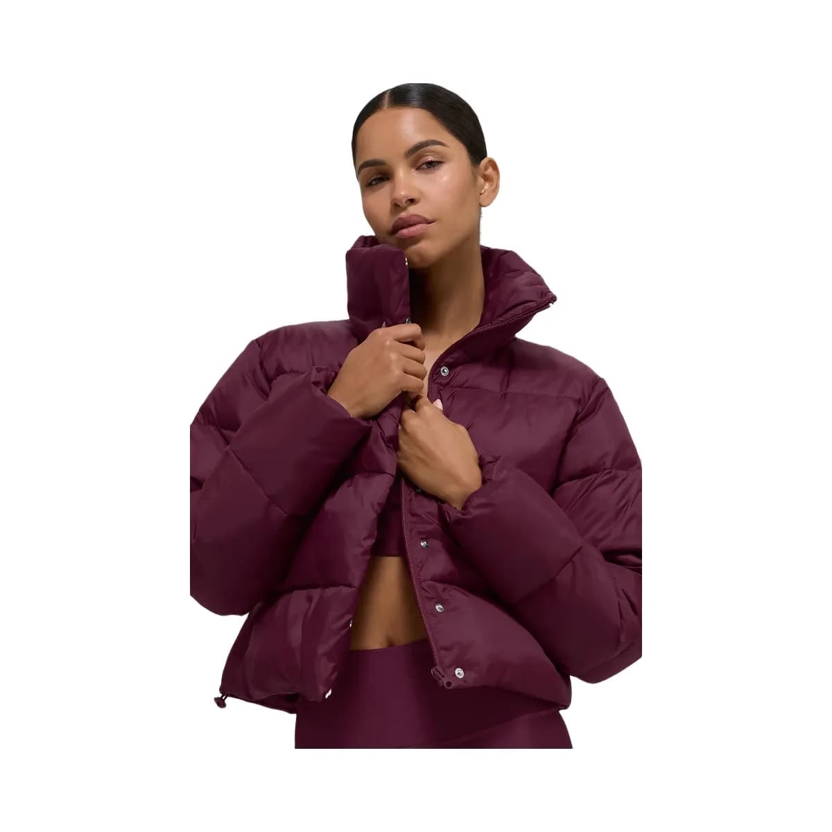 Alo Women's Gold Rush Puffer - Burgundy