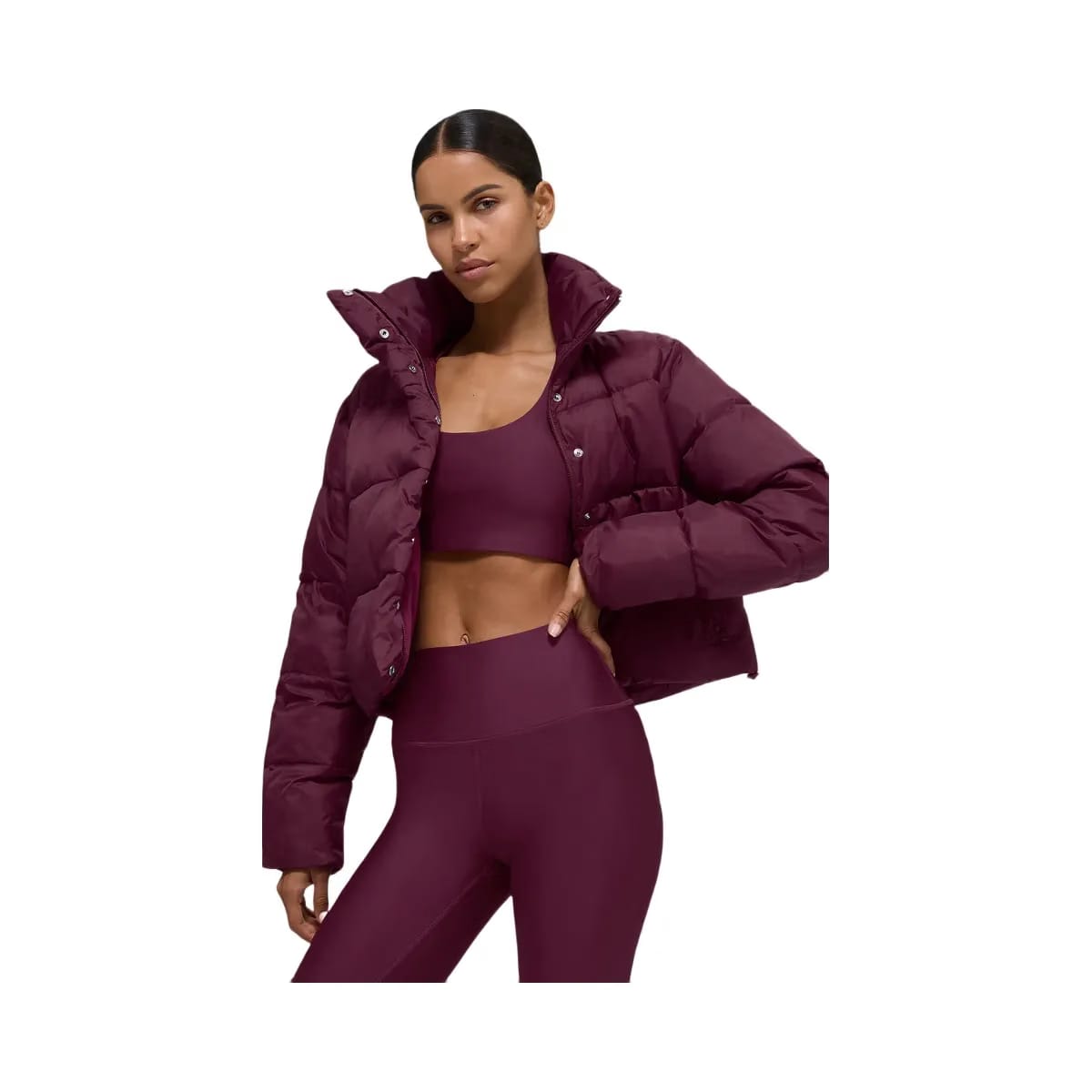 Alo Women's Gold Rush Puffer - Burgundy