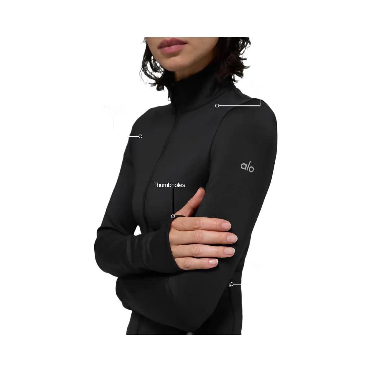 Alo Women's Airlift Winter Warm Radiant Full-Zip Jacket - Black