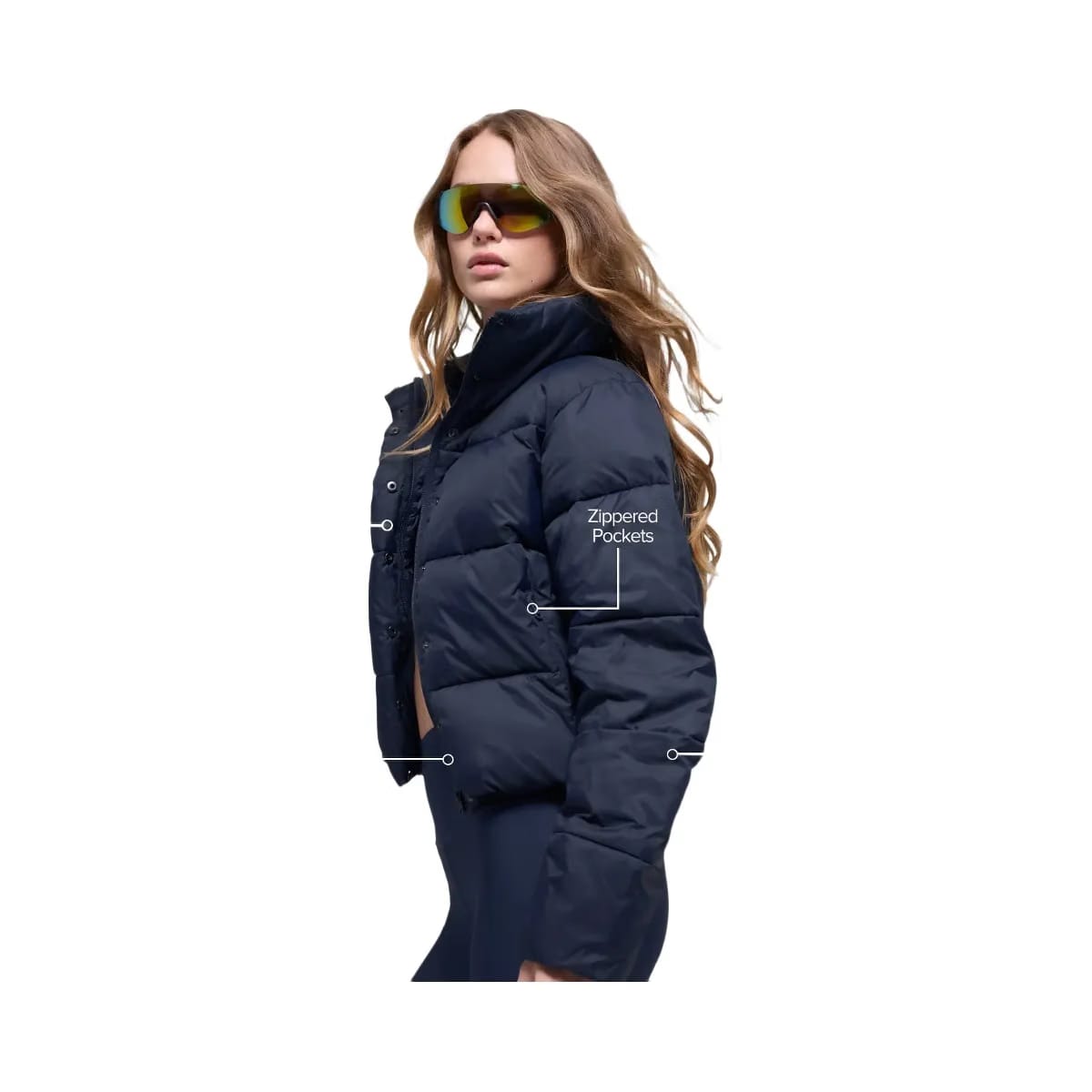 Alo Women's Gold Rush Puffer - Navy