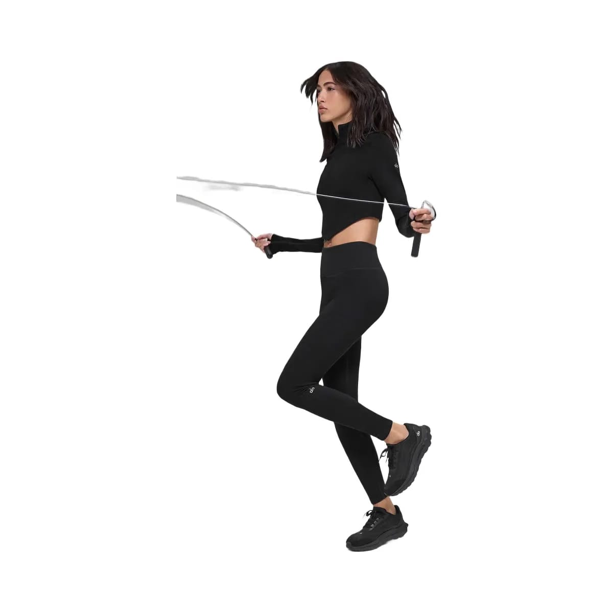 Alo Women's Seamless Two Tone Rib Jacket - Black