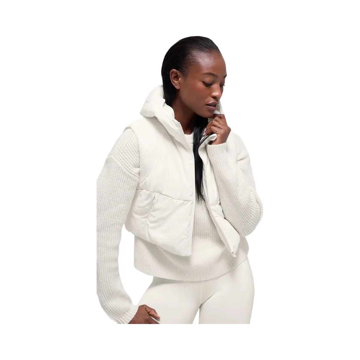 Alo Women's Fast Lane Puffer Vest - Ivory