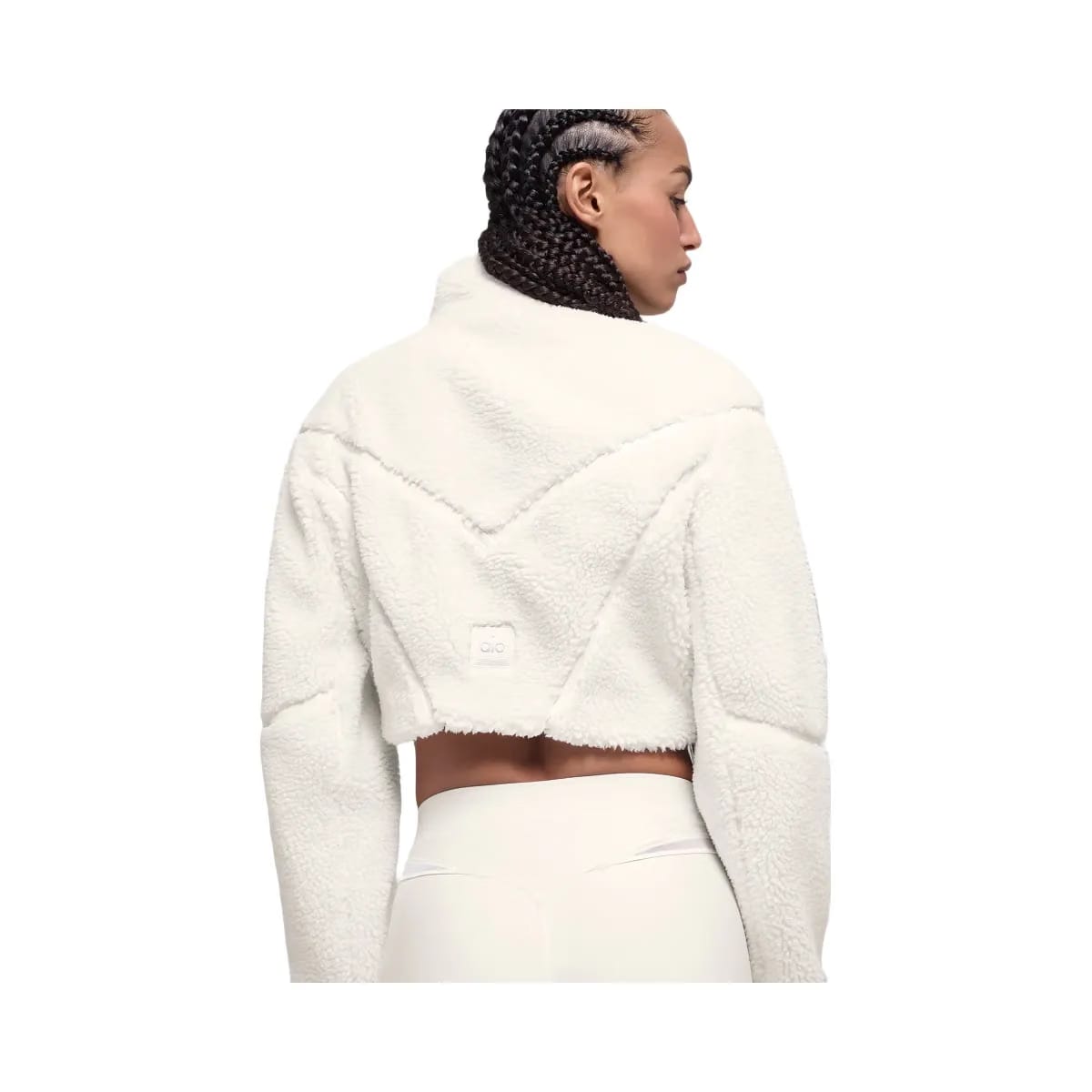 Alo Women's Sherpa Cropped Slope Side Jacket - Ivory