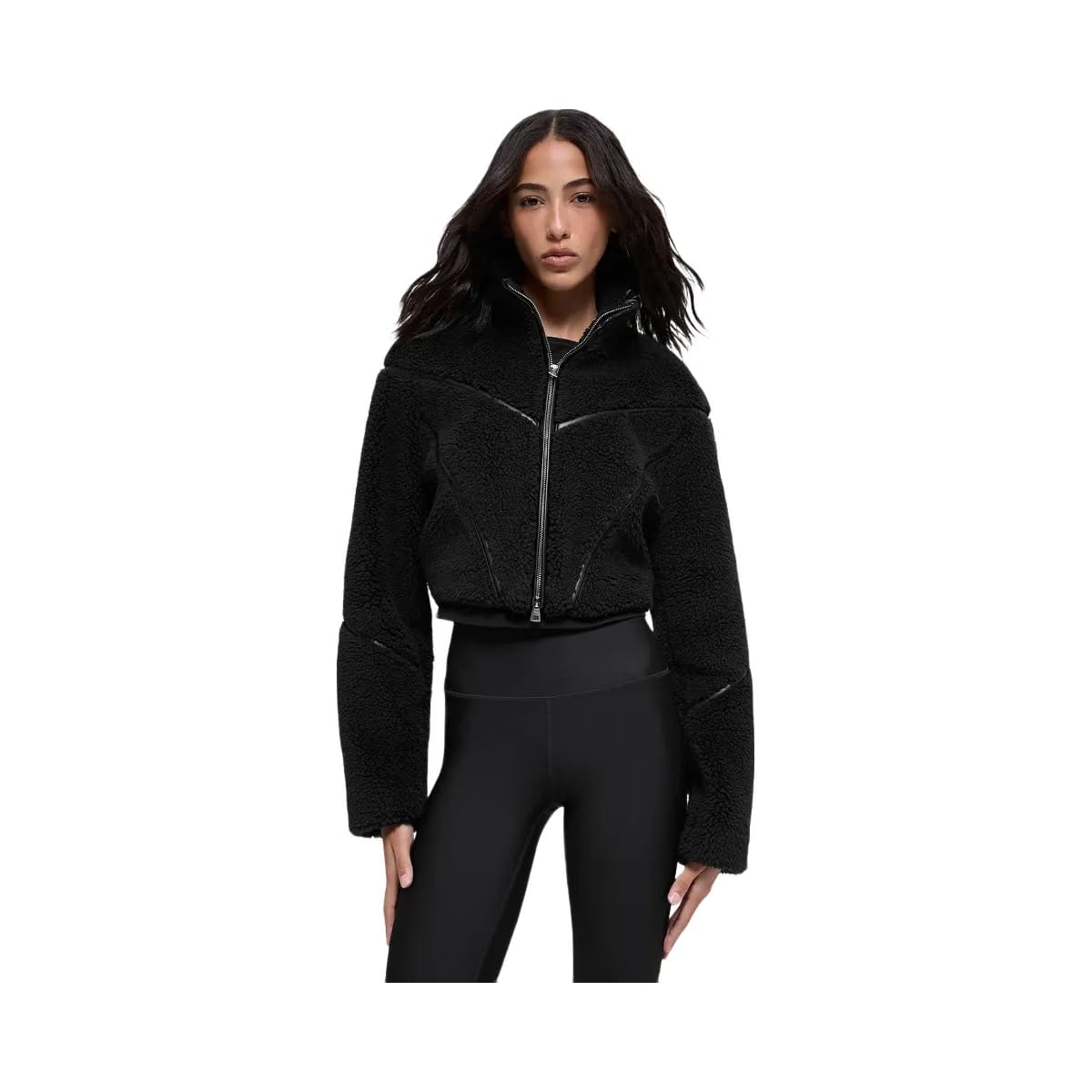 Alo Women's Sherpa Cropped Slope Side Jacket - Black
