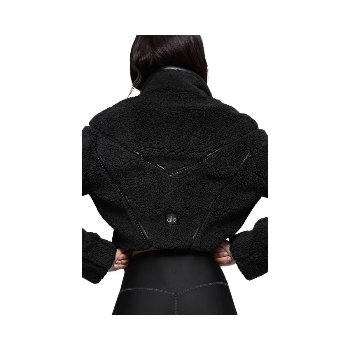 Alo Women's Sherpa Cropped Slope Side Jacket - Black