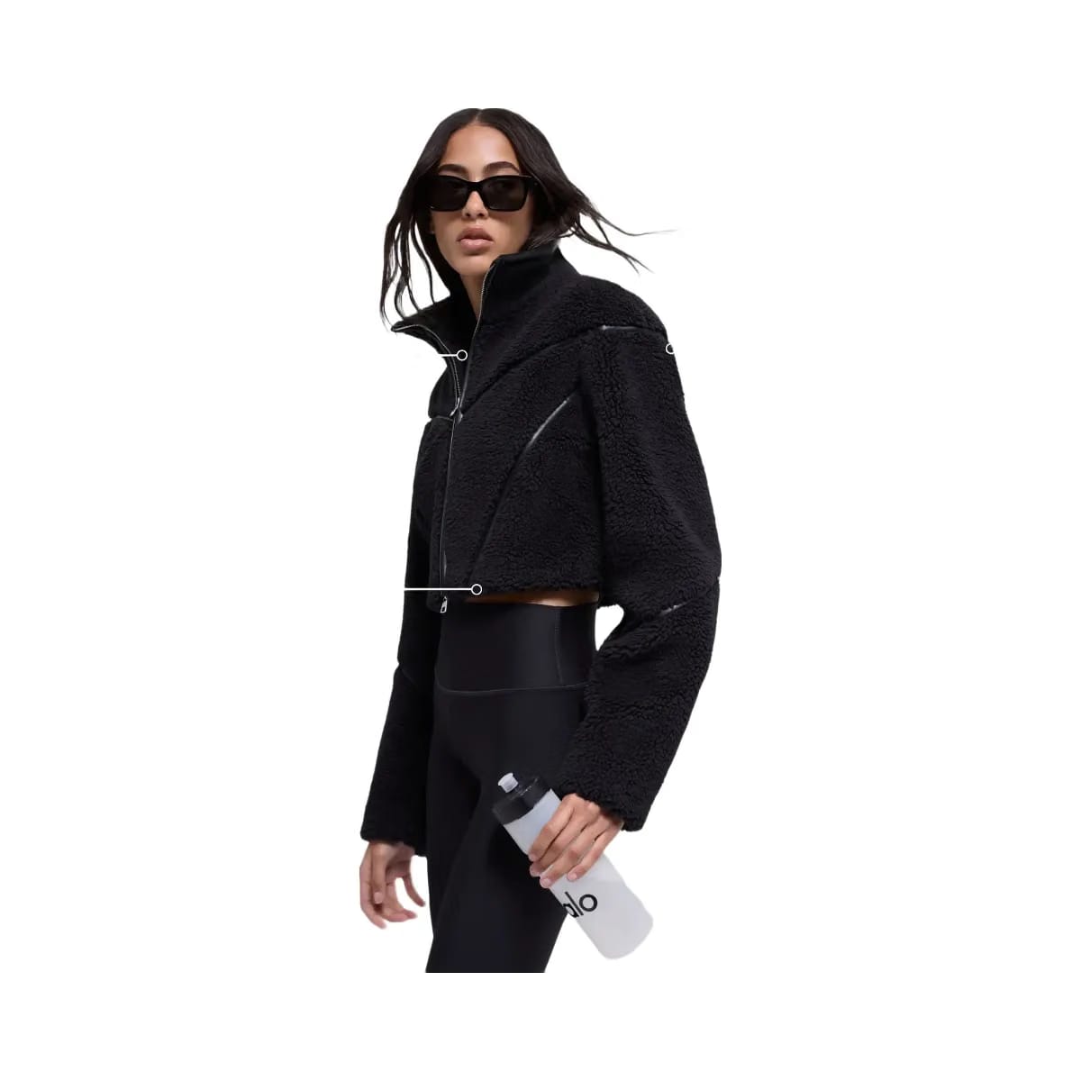 Alo Women's Sherpa Cropped Slope Side Jacket - Black