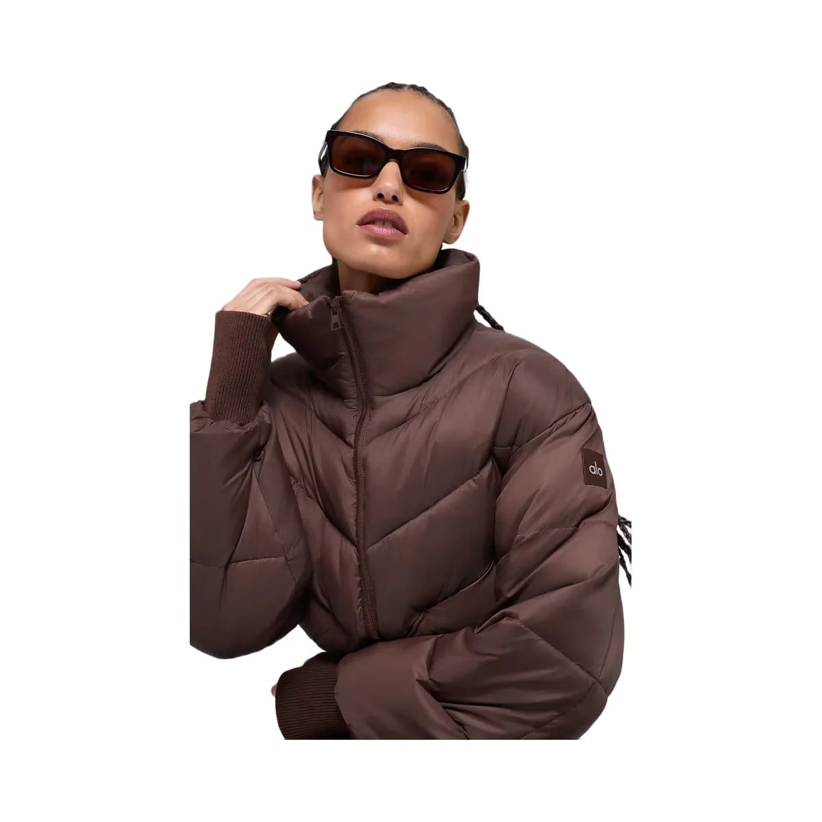 Alo Women's Cropped Atmosphere Puffer - Brownstone