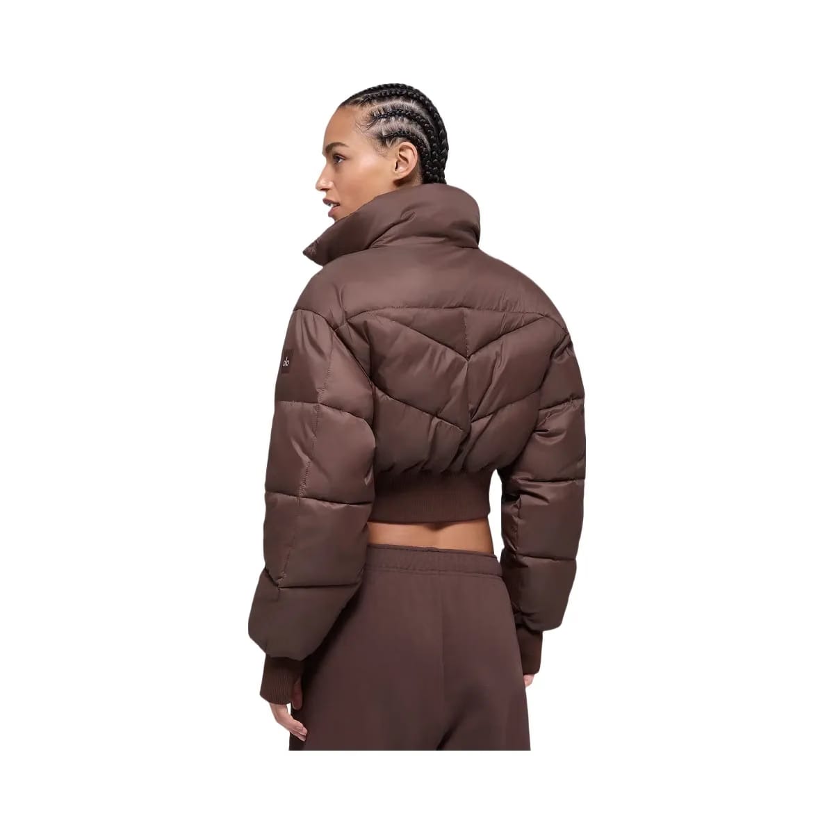 Alo Women's Cropped Atmosphere Puffer - Brownstone