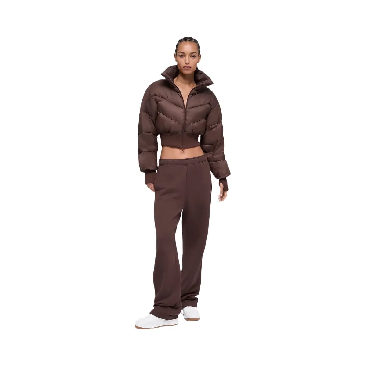Alo Women's Cropped Atmosphere Puffer - Brownstone
