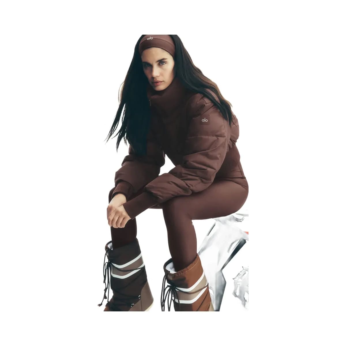 Alo Women's Cropped Atmosphere Puffer - Brownstone
