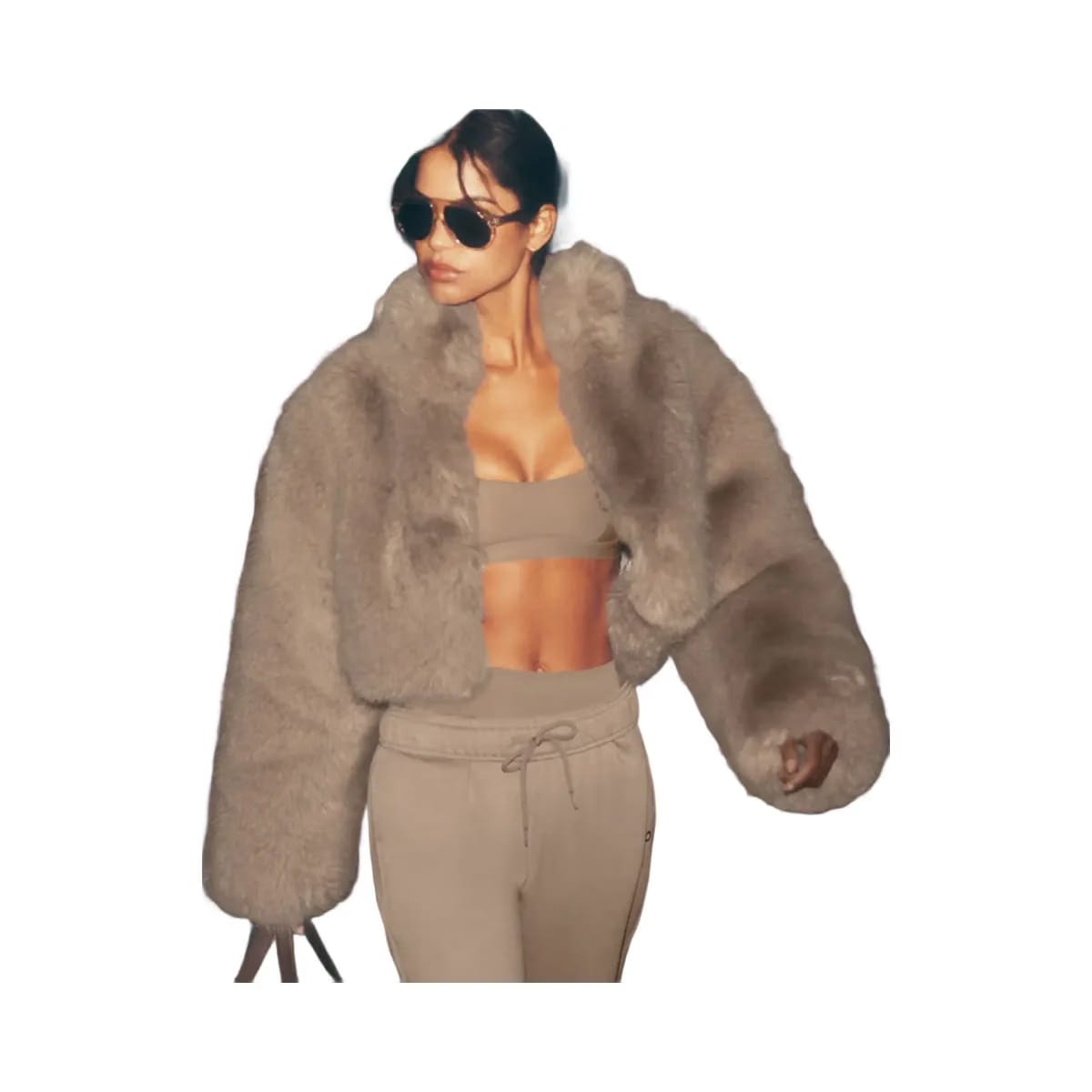 Alo Women's Faux Fur Allure Jacket - Oat
