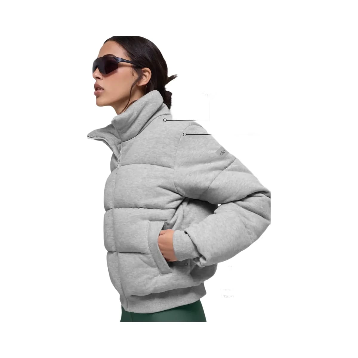 Alo Women's Sweatshirt Puffer - Athletic Heather Grey