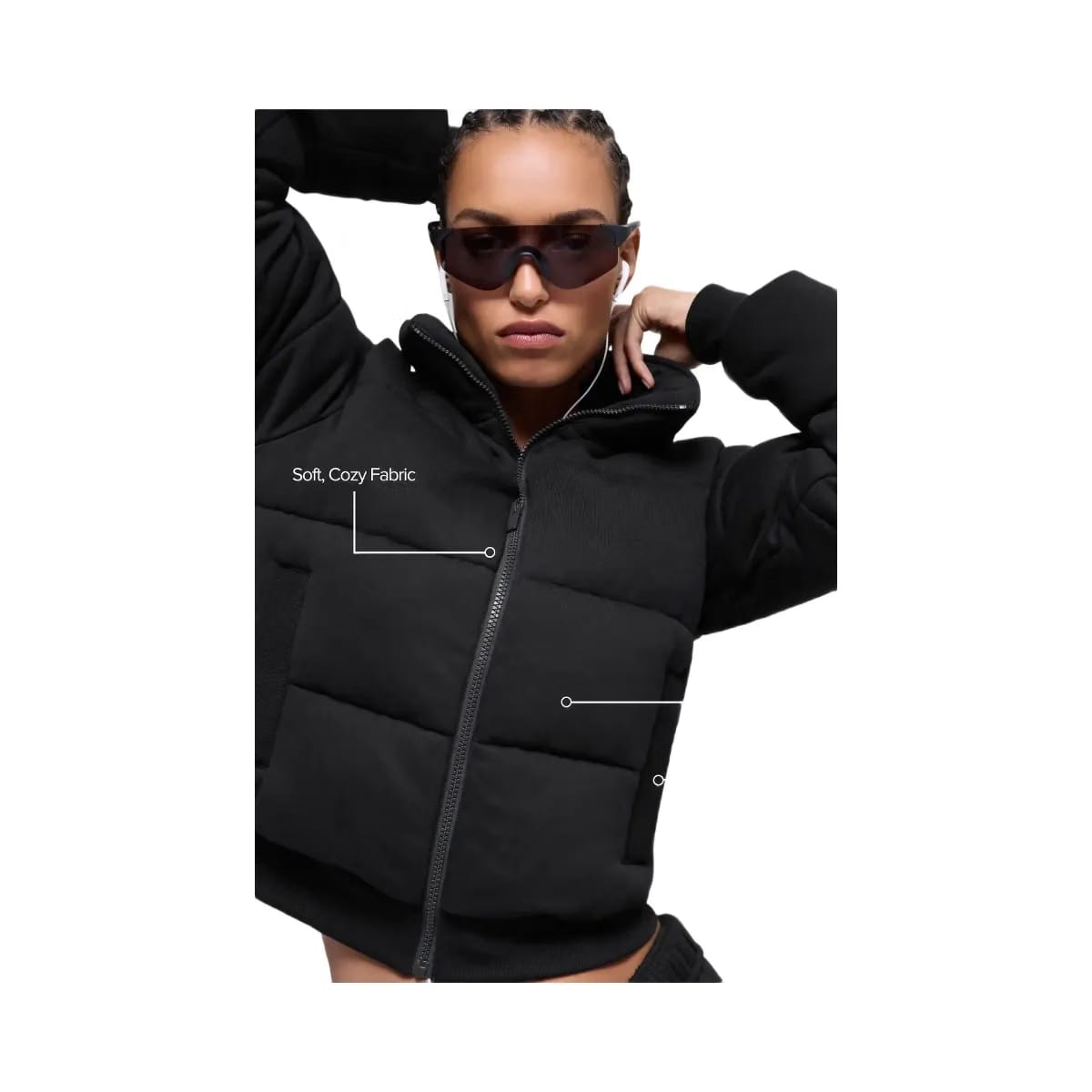 Alo Women's Sweatshirt Puffer - Black