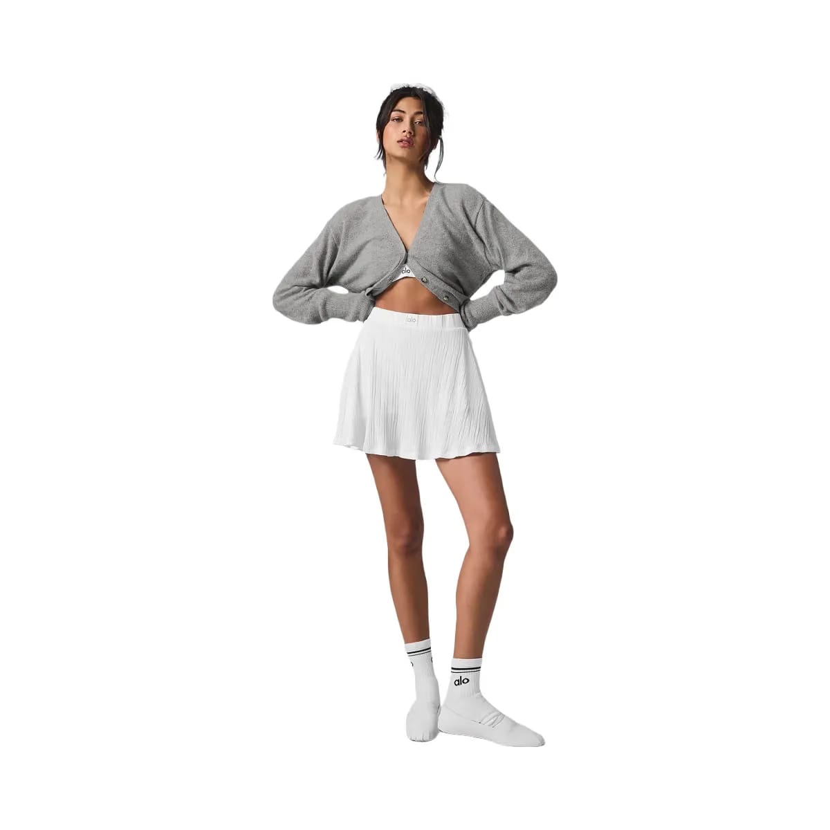 Alo Women's Cashmere Jet Set Cardigan - Dove Grey Heather