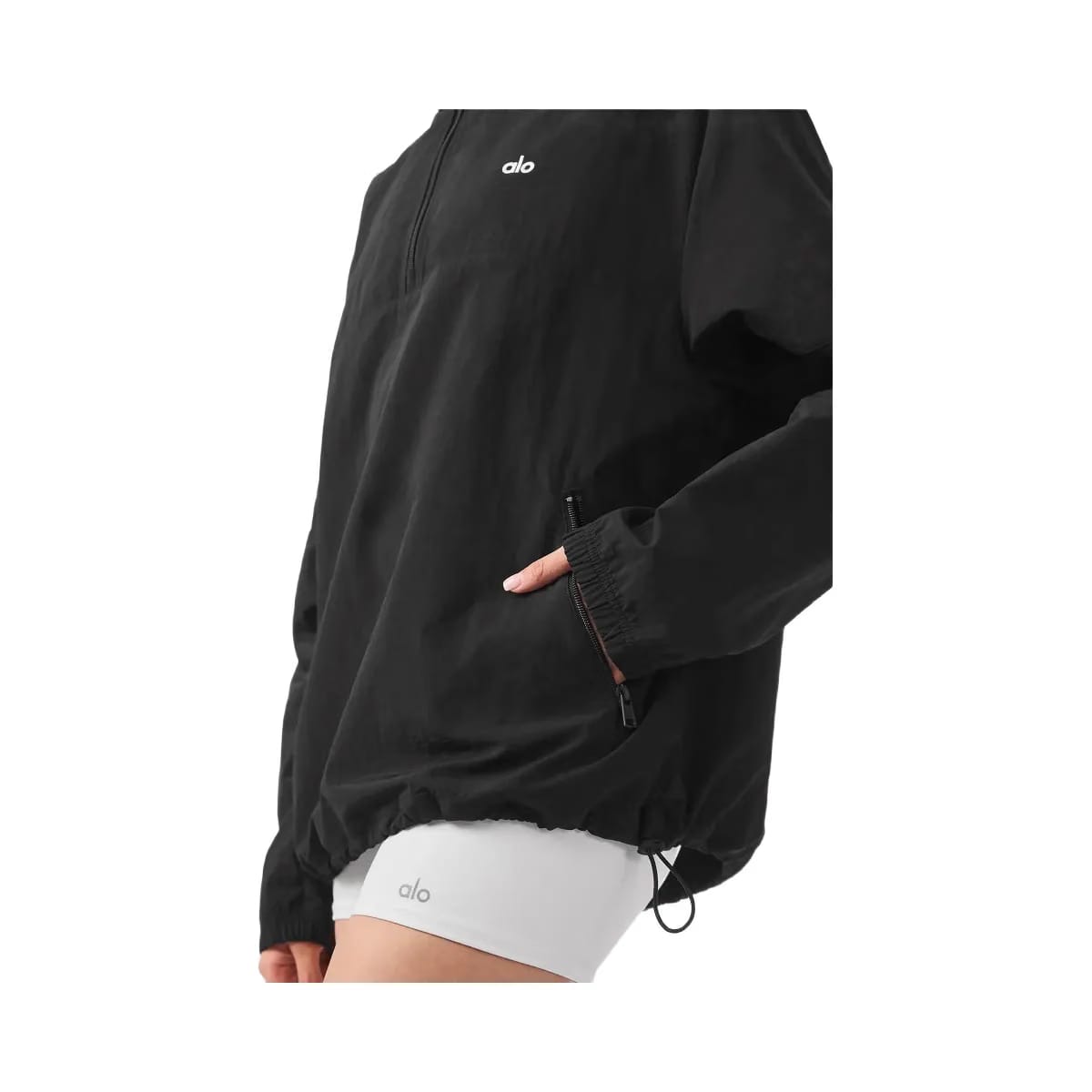 Alo Women's Light Weight Takeaway Track Pullover - Black