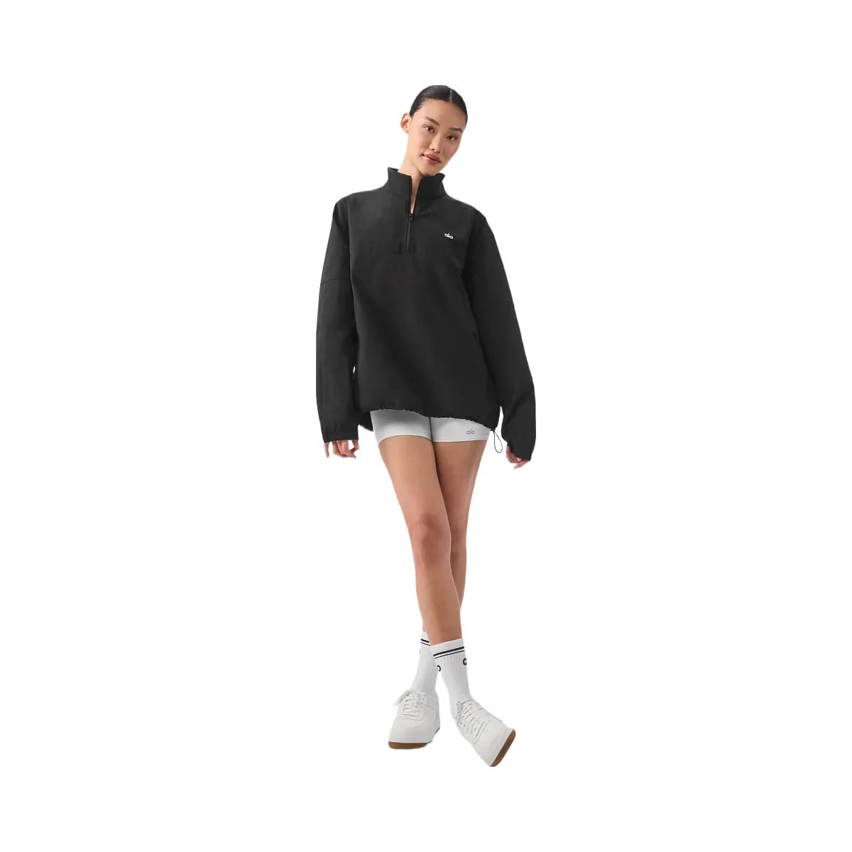Alo Women's Light Weight Takeaway Track Pullover - Black
