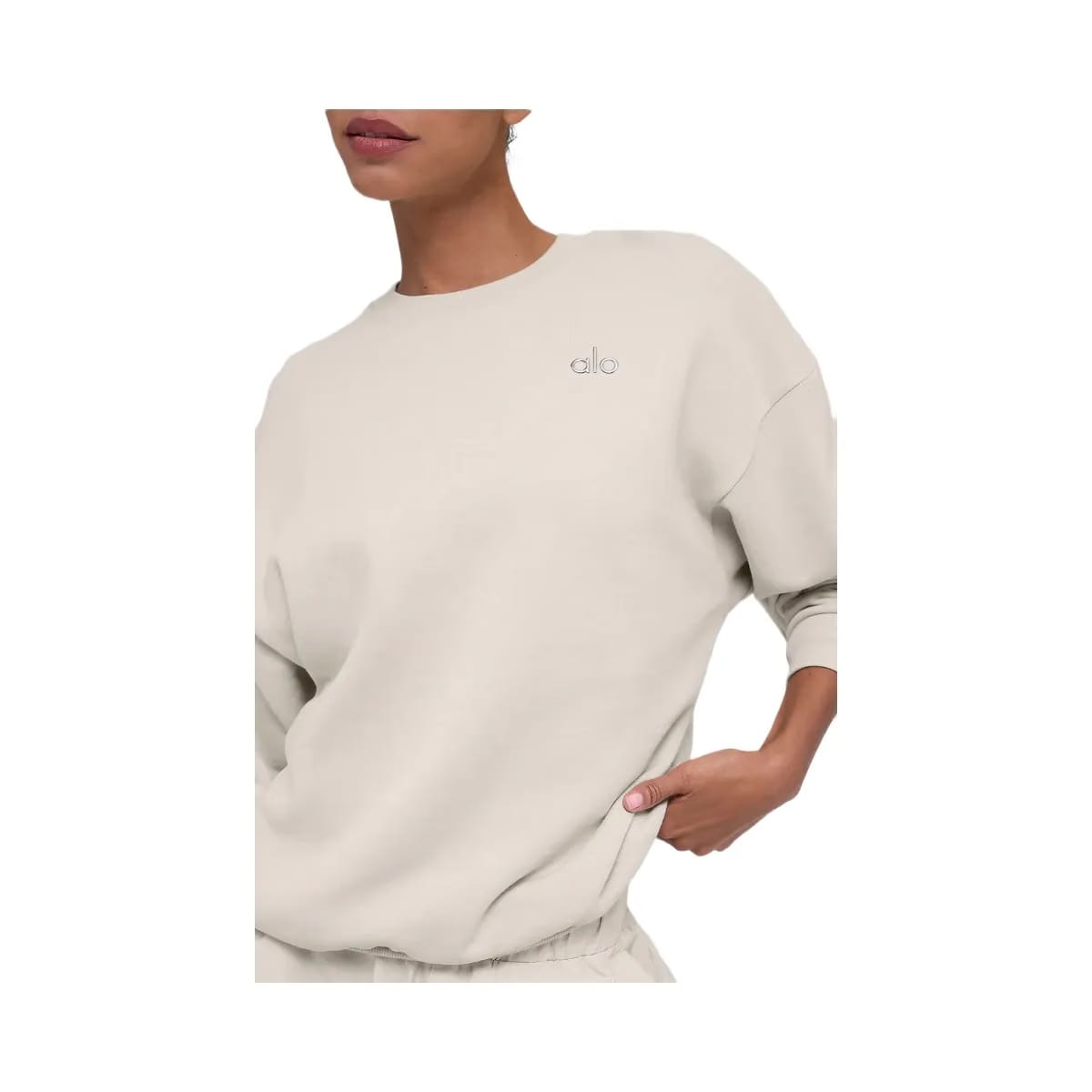 Alo Women's Accolade Crew Neck Pullover - Bone