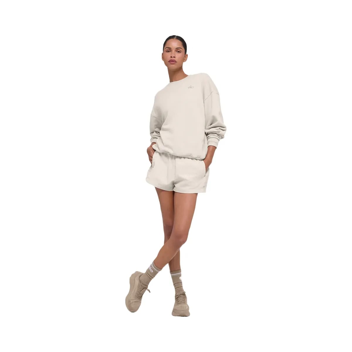 Alo Women's Accolade Crew Neck Pullover - Bone