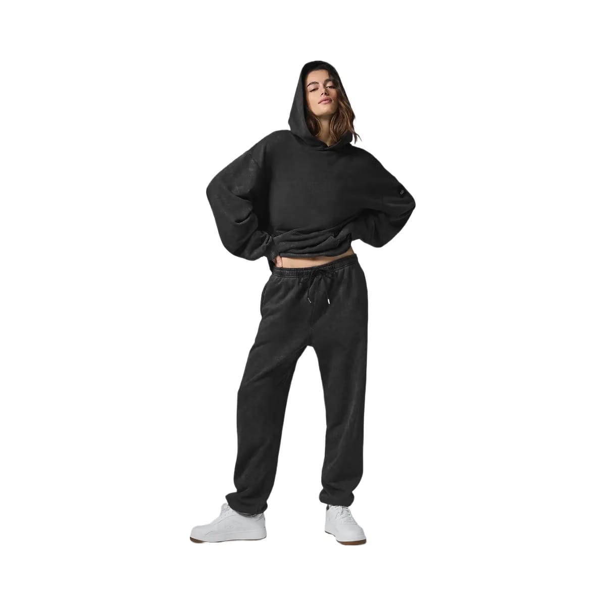Alo Women's Chill Vintage Wash Hoodie - Black Wash
