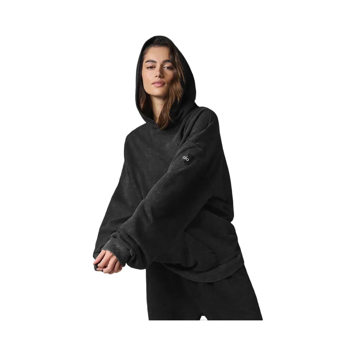 Alo Women's Chill Vintage Wash Hoodie - Black Wash