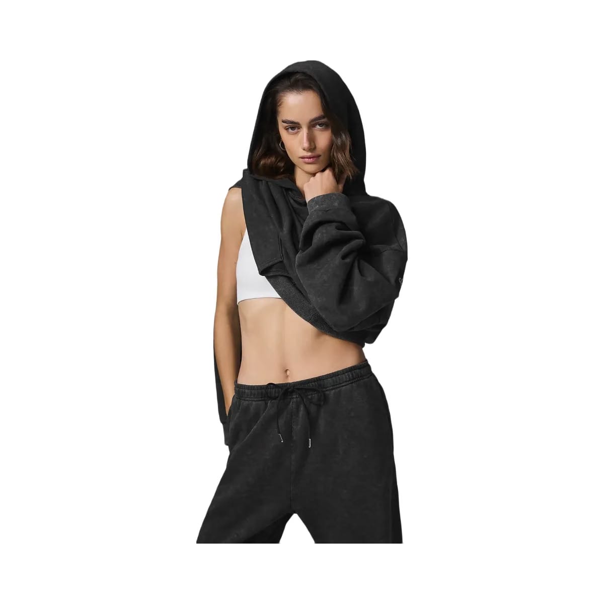 Alo Women's Chill Vintage Wash Hoodie - Black Wash