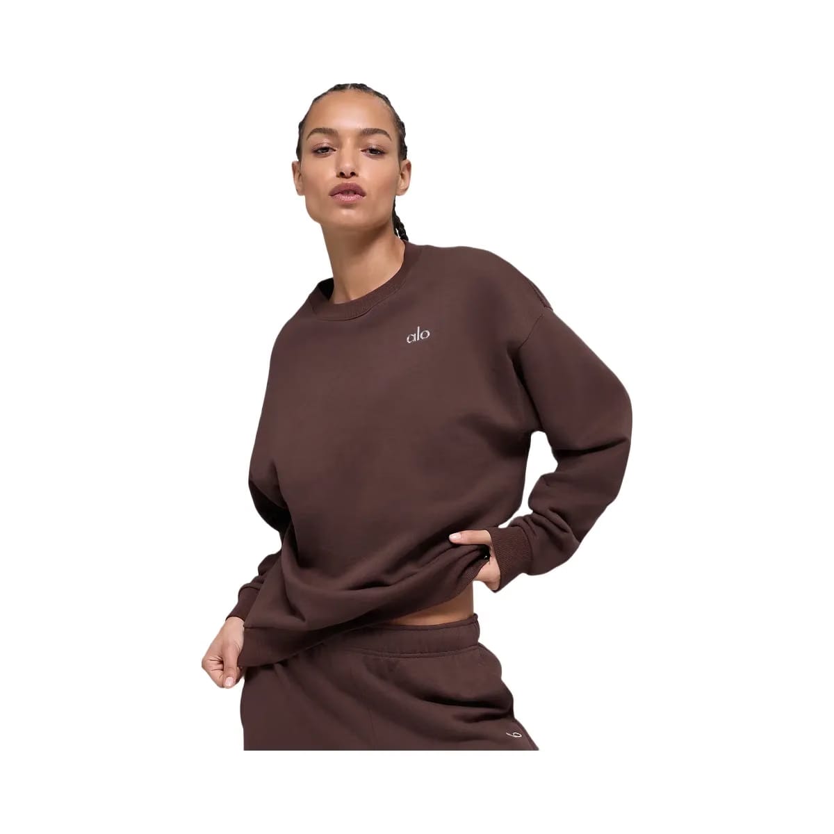 Alo Women's Accolade Crew Neck Pullover - Brownstone