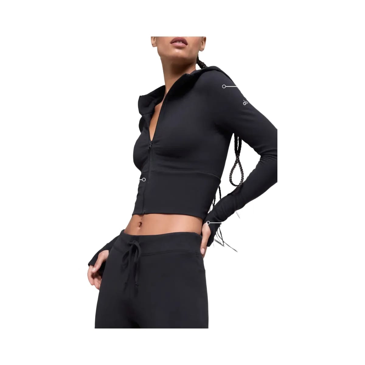 Alo Women's Sway Full Zip Hoodie - Black