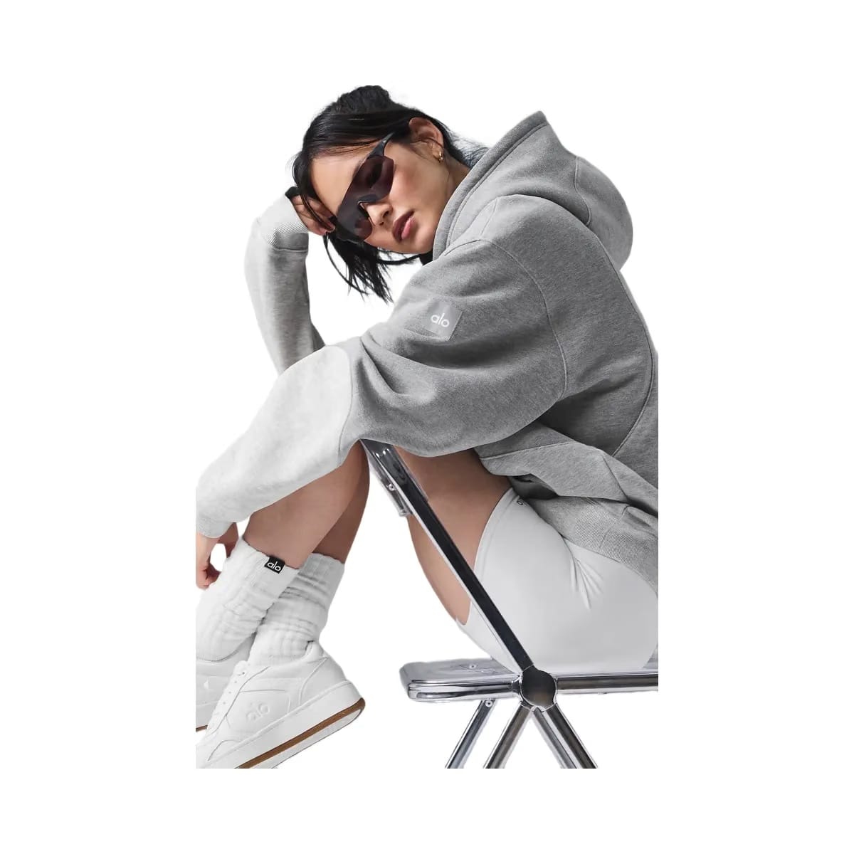 Alo Women's Make Waves Hoodie - Athletic Heather Grey Tonal