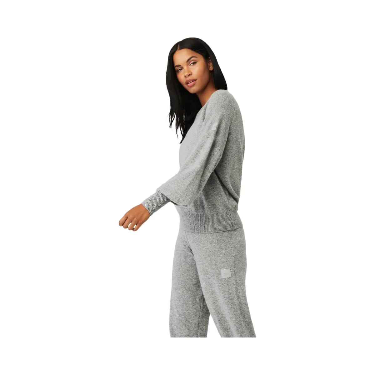 Alo Women's Cashmere Jet Set Crew - Dove Grey Heather