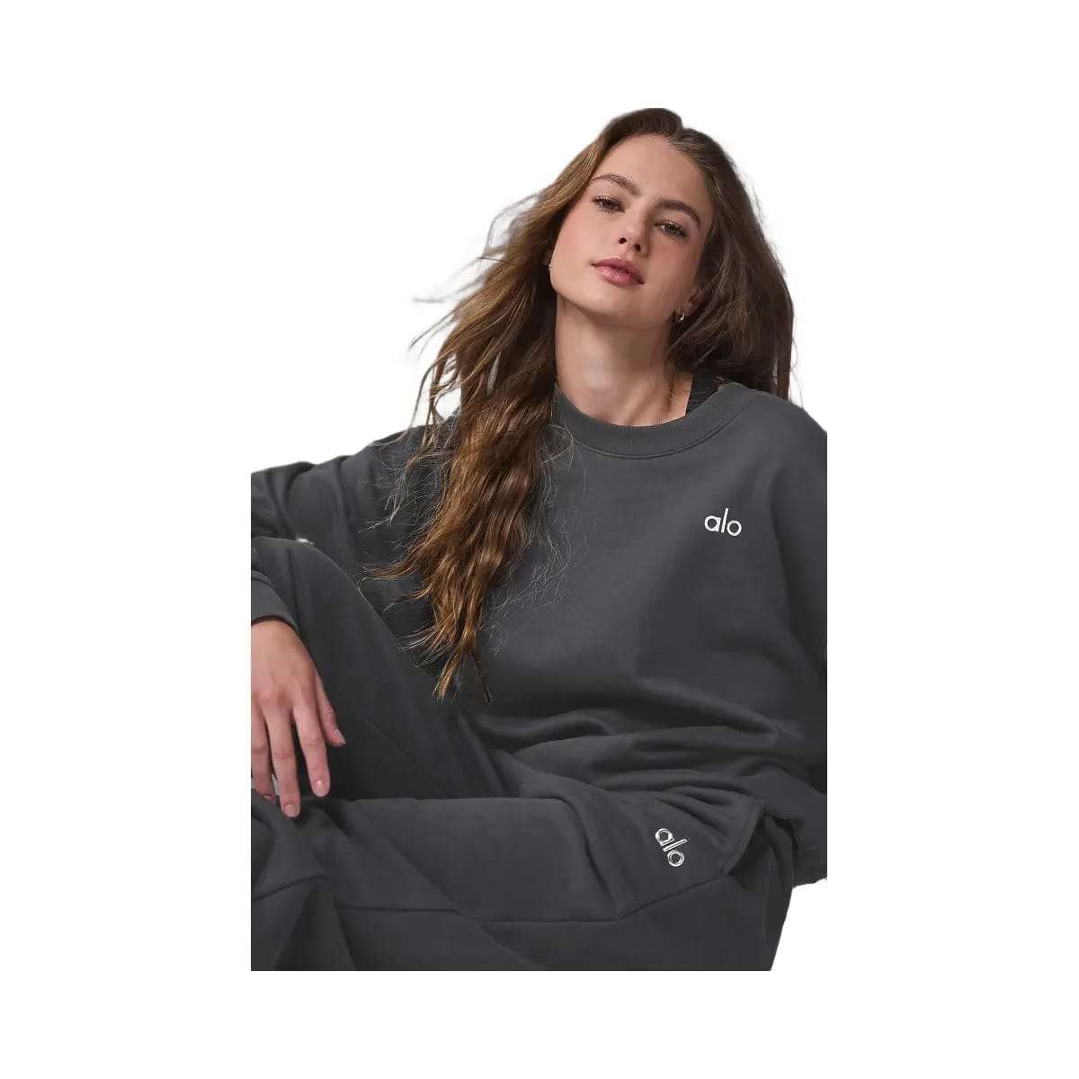 Alo Women's Accolade Crew Neck Pullover - Anthracite