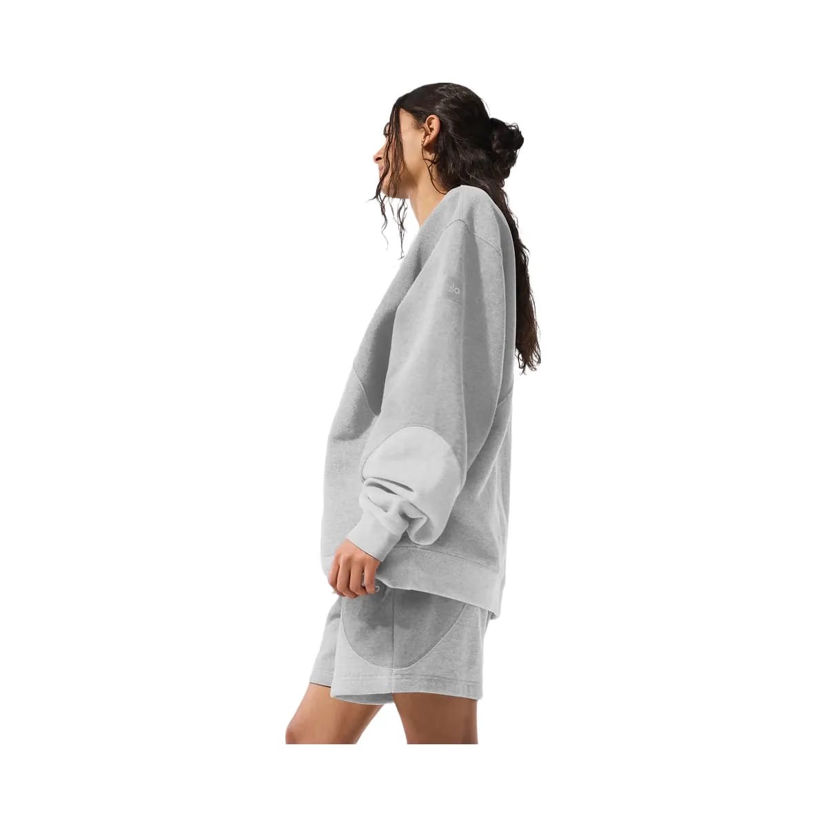Alo Women's Make Waves Crew Neck Pullover - Athletic Heather Grey Tonal