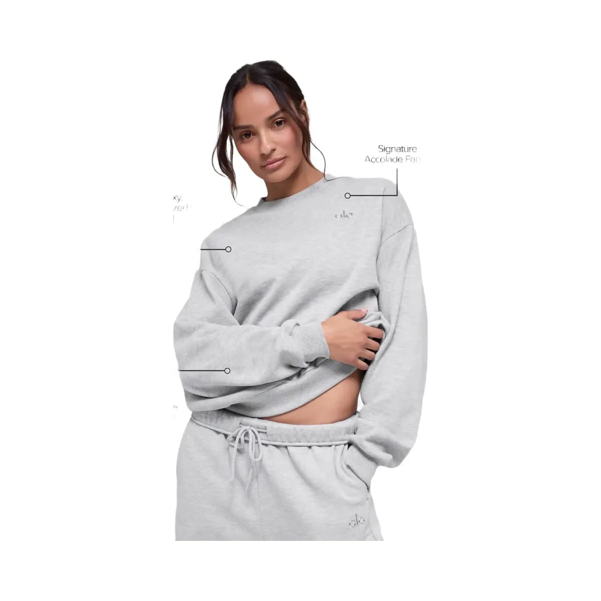 Alo Women's Accolade Crew Neck Pullover - Athletic Heather Grey