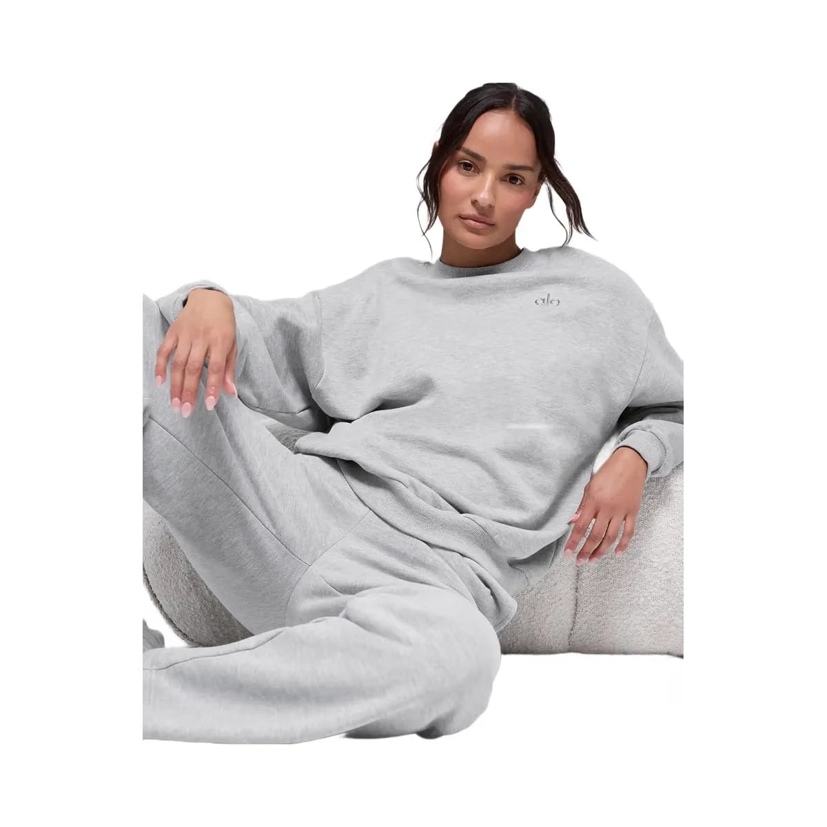 Alo Women's Accolade Crew Neck Pullover - Athletic Heather Grey