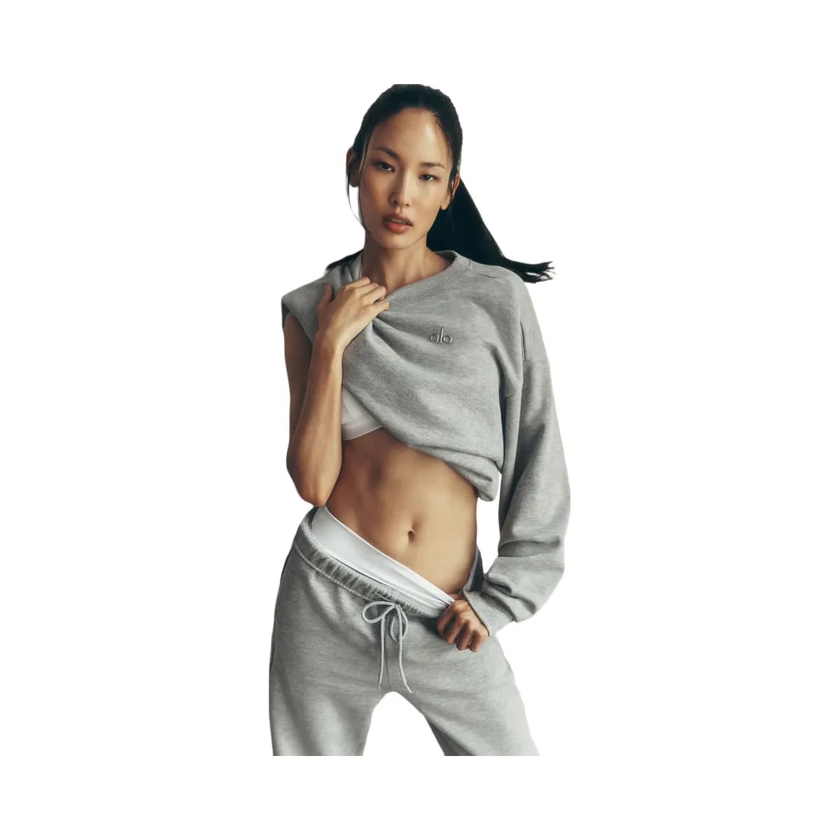 Alo Women's Accolade Crew Neck Pullover - Athletic Heather Grey