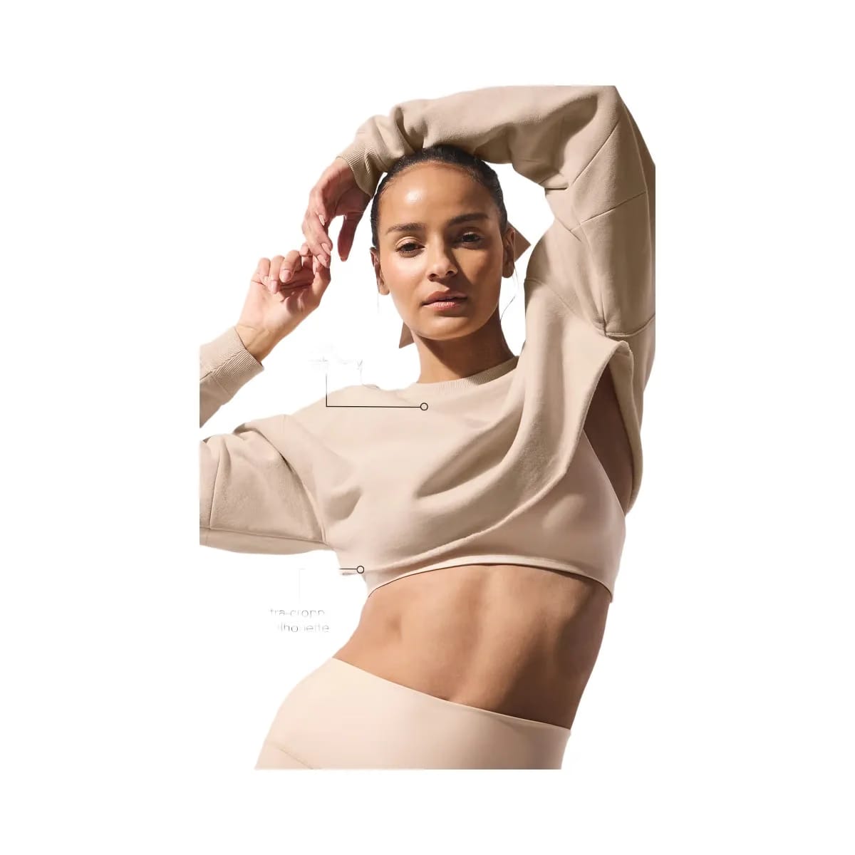 Alo Women's Extreme Cropped Pullover - Macadamia