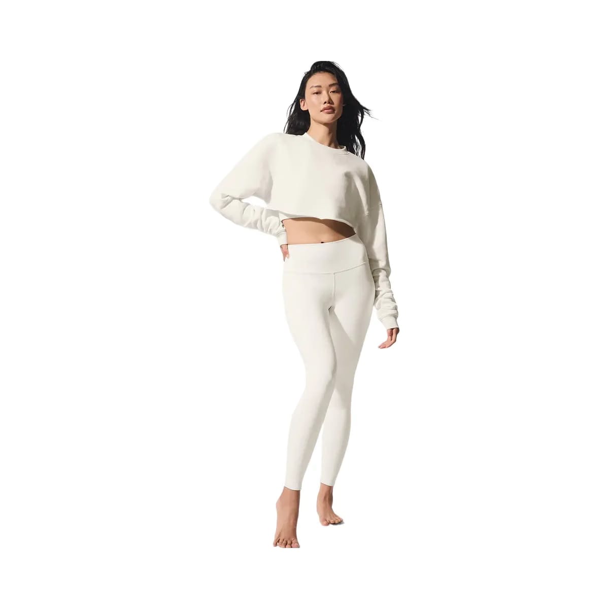 Alo Women's Extreme Cropped Pullover - Ivory