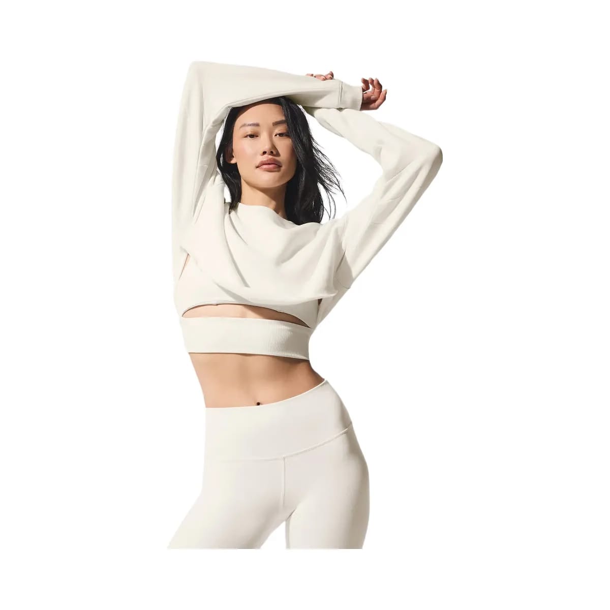 Alo Women's Extreme Cropped Pullover - Ivory