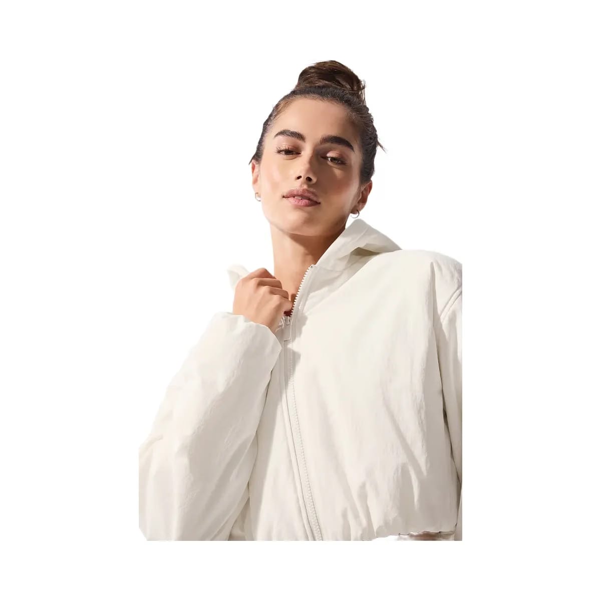 Alo Women's Cropped Mountain Peak Full-Zip Hoodie - Ivory